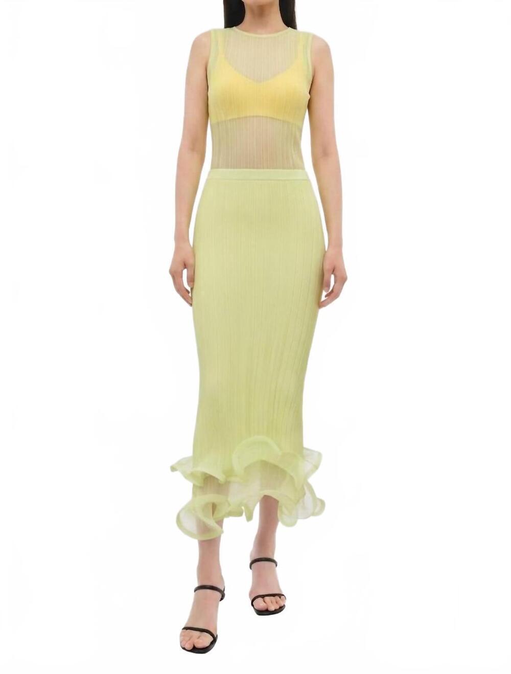 NEW SIMKHAI oakley tank top with kelso skirt set in buttercream